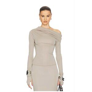 Elegant Off-Shoulder Gray Blouse